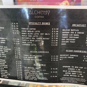 Alchemy Coffee - Menu - Coffee & Tea Near Me - Las Vegas, Nevada