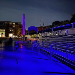The Chattanooga Riverfront - Near the pier and river boat tour entrance at night