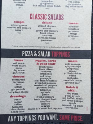 Menu photo 4 MOD Pizza Kyle, TX