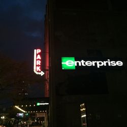 Indiana Parking Garage - Night view facing East on Market Street