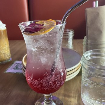 Nourish Bistro - Hibiscus soda - Vegan Near Me - Banff, Alberta Nourish Bistro - Hibiscus soda - Vegan Near Me - Banff, Alberta