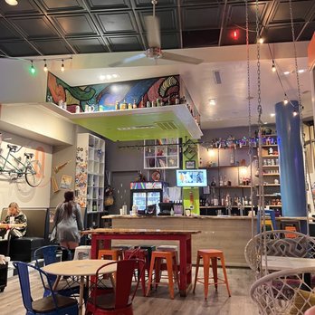 Quirks - Bar counter, seating, lights, art - Tacos Near Me - Virginia Beach, Virginia Quirks - Bar counter, seating, lights, art - Tacos Near Me - Virginia Beach, Virginia
