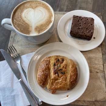 Ridgetop Coffee & Tea - Spinach and cheese croissant, brownie, and a very tasty (and loving!) soy cappuccino. - Coffee & Tea Near Me - Sterling, Virginia Ridgetop Coffee & Tea - Spinach and cheese croissant, brownie, and a very tasty (and loving!) soy cappuccino. - Coffee & Tea Near Me - Sterling, Virginia