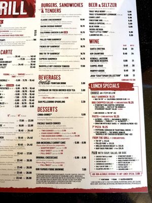 Menu photo 1 Stonefire Grill Pasadena, CA
