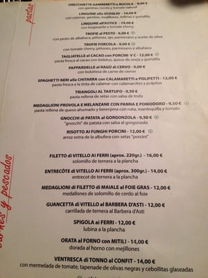 Menu photo 4 La Forcola Valencia, V
