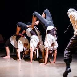 FEAT Acrobatics - Group acrobatics, Halloween theater production.