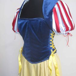 McGrew Studios - Custom 3-piece Snow White costume. The corseted bodice is adjustable to fit in three places, and so is the skirt