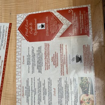 Mid-East Cafe & Restaurant - Front of menu! - Middle Eastern Near Me - Akron, Ohio Mid-East Cafe & Restaurant - Front of menu! - Middle Eastern Near Me - Akron, Ohio