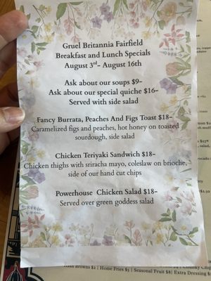 Menu photo 1 Gruel Britannia Fairfield, CT