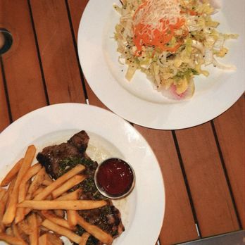 Black Pearl Seafood Chophouse - Steak frites and cabbage salad - Seafood Near Me - Port Jefferson, New York