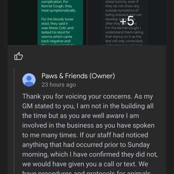Paws & Friends - Owner's response to my Google Review. - Pet Groomers Near Me - Manvel, Texas Paws & Friends - Owner's response to my Google Review. - Pet Groomers Near Me - Manvel, Texas