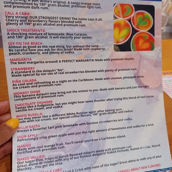 Wet Willie's - The Drinks Menu - Cocktail Bars Near Me - Atlantic City, New Jersey Wet Willie's - The Drinks Menu - Cocktail Bars Near Me - Atlantic City, New Jersey