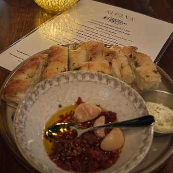 Alpana - House baked focaccia - New American Near Me - Chicago, Illinois Alpana - House baked focaccia - New American Near Me - Chicago, Illinois