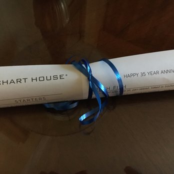 Chart House - Specially wrapped anniversary menu - Seafood Near Me - Monterey, California Chart House - Specially wrapped anniversary menu - Seafood Near Me - Monterey, California
