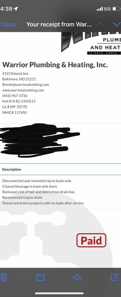 Slide of Warrior Plumbing & Heating