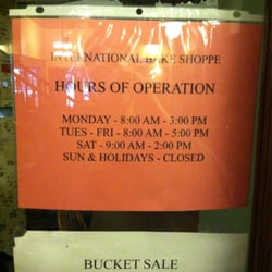 International Bake Shoppe - Hours
