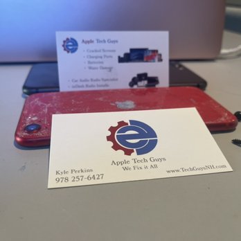Mobile Tech Guys - Apple Tech Guys business card with broken iPhone - Mobile Phone Repair Near Me - Concord, New Hampshire