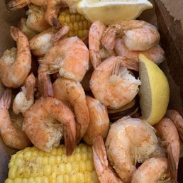 a box of shrimp and corn a box of shrimp and corn
