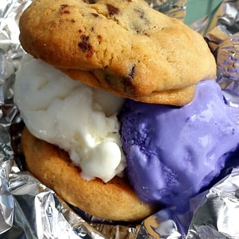 ChadLou's Coffee Roasters - Half ube and half coconut macadamia nut ice cream sandwich - Coffee & Tea Near Me - Kailua, Hawaii ChadLou's Coffee Roasters - Half ube and half coconut macadamia nut ice cream sandwich - Coffee & Tea Near Me - Kailua, Hawaii