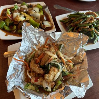 Garden Fresh - Basil Tempura (front), Dry String Beans and Veggie Ribs - Chinese Near Me - Mountain View, California