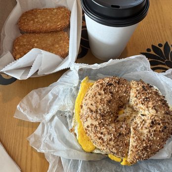 Bagels and Cakes - Egg & cheese sandwich on an everything bagel - Bakeries Near Me - Geneva, New York