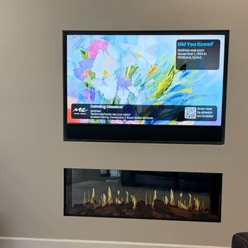 AMS Fireplace - Modern Flames 60-inch Orion Slim Virtual Electric Fireplace V2 - Fireplace Services Near Me - Carlsbad, California