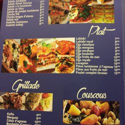 Sidi Bou Saïd - The menu showing the low cost of the meals.