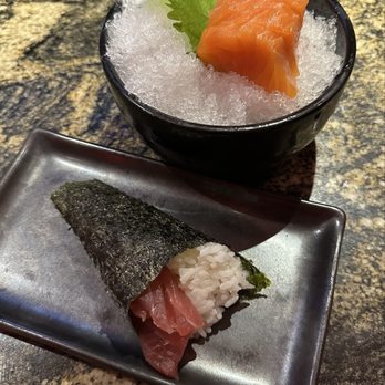 RA Steak & Sushi - Tuna TUNA* HAND ROLL & SALMON "SAKE"* SASHIMI (large portion!) - Sushi Bars Near Me - Austin, Texas RA Steak & Sushi - Tuna TUNA* HAND ROLL & SALMON "SAKE"* SASHIMI (large portion!) - Sushi Bars Near Me - Austin, Texas