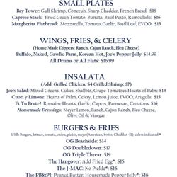 Beachside Bistro - Menu