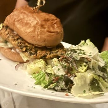 State Lunch - Black bean burger & Caesar salad - Comfort Food Near Me - Augusta, Maine State Lunch - Black bean burger & Caesar salad - Comfort Food Near Me - Augusta, Maine