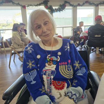 Capistrano Beach Care Center - Elsie V her fun Hannukah sweater - Skilled Nursing Near Me - Capistrano Beach, California Capistrano Beach Care Center - Elsie V her fun Hannukah sweater - Skilled Nursing Near Me - Capistrano Beach, California