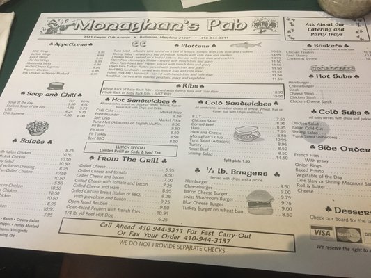 Menu photo 2 Monaghan's Pub Gwynn Oak, MD Menu photo 2 Monaghan's Pub Gwynn Oak, MD