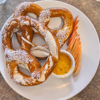 Mt Hood Brewing - Pretzel appetizer with chesse - Brewpubs Near Me - Government Camp, Oregon Mt Hood Brewing - Pretzel appetizer with chesse - Brewpubs Near Me - Government Camp, Oregon