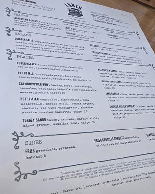 Menu photo 1 Bluebeard Indianapolis, IN