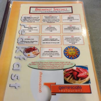 Gemini Diner - Breakfast Specials menu - Diners Near Me - New York, New York Gemini Diner - Breakfast Specials menu - Diners Near Me - New York, New York