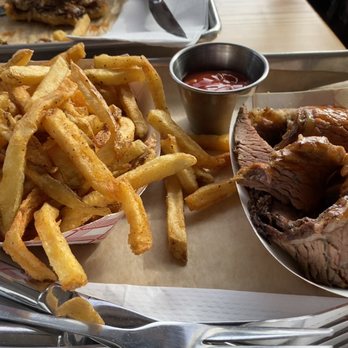 Batesy's BBQ - Small order of brisket with some fries - Barbeque Near Me - Arverne, New York