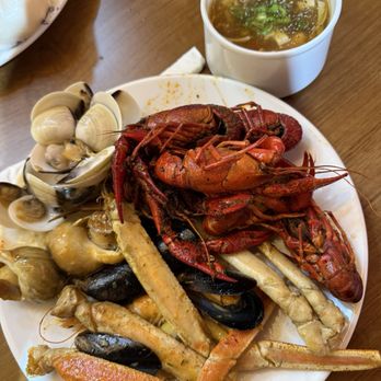 East Bay Buffet - My plate of hot seafood and hot and sour soup - Buffets Near Me - Dublin, California East Bay Buffet - My plate of hot seafood and hot and sour soup - Buffets Near Me - Dublin, California