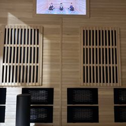 Inside the infrared workout room. Spacious, clean, and private!