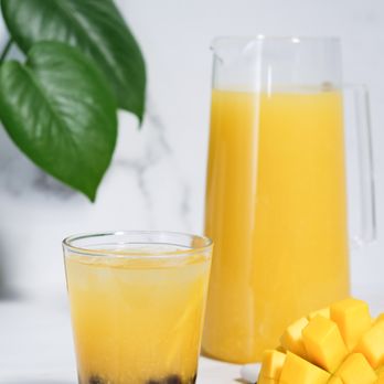 Boba Guys - Mango Jasmine Fresca, housemade mango purée paired with our floral jasmine tea. - Bubble Tea Near Me - Los Altos, California