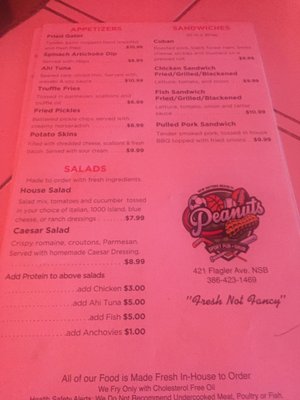 Menu photo 2 Peanuts Restaurant & Lounge New Smyrna Beach, FL
