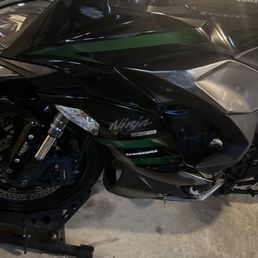 Motorcycle with original crash damage Motorcycle with original crash damage