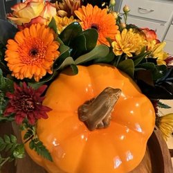 Check the Florist - Beautiful pumpkin arrangement