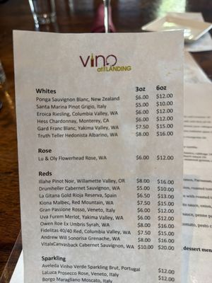 Menu photo 1 Vino At The Landing Renton, WA
