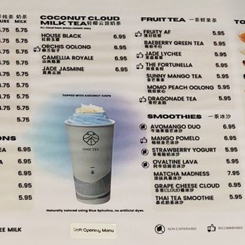 One Tea - Menu (Part 2) - Bubble Tea Near Me - Temple City, California One Tea - Menu (Part 2) - Bubble Tea Near Me - Temple City, California