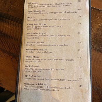 West 122 - Cocktails menu - Bars Near Me - Tacoma, Washington West 122 - Cocktails menu - Bars Near Me - Tacoma, Washington