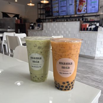 Mama Mia Fusion - Matcha latte and thai tea - Bubble Tea Near Me - San Antonio, Texas Mama Mia Fusion - Matcha latte and thai tea - Bubble Tea Near Me - San Antonio, Texas