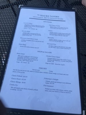 Menu photo 1 The Tracks Milwaukee, WI Menu photo 1 The Tracks Milwaukee, WI