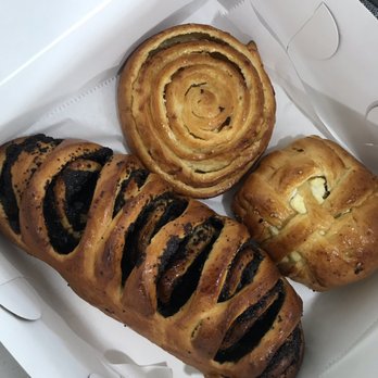 ofKors Bakery - Poppyseed bead, coconut roll, cheese and raisin puff. All so delicious. - Desserts Near Me - Sarasota, Florida ofKors Bakery - Poppyseed bead, coconut roll, cheese and raisin puff. All so delicious. - Desserts Near Me - Sarasota, Florida