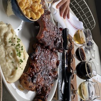 Gus's BBQ - Picnic platter: Memphis baby back ribs, chicken and brisket with side of garlic roasted potatoes and Mac and cheese - Barbeque Near Me - Porter Ranch, California Gus's BBQ - Picnic platter: Memphis baby back ribs, chicken and brisket with side of garlic roasted potatoes and Mac and cheese - Barbeque Near Me - Porter Ranch, California