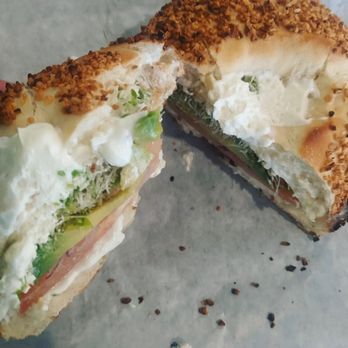 Bagels Tea - Heavenly Veggies on Garlic Bagel - Coffee & Tea Near Me - Huntington Beach, California Bagels Tea - Heavenly Veggies on Garlic Bagel - Coffee & Tea Near Me - Huntington Beach, California